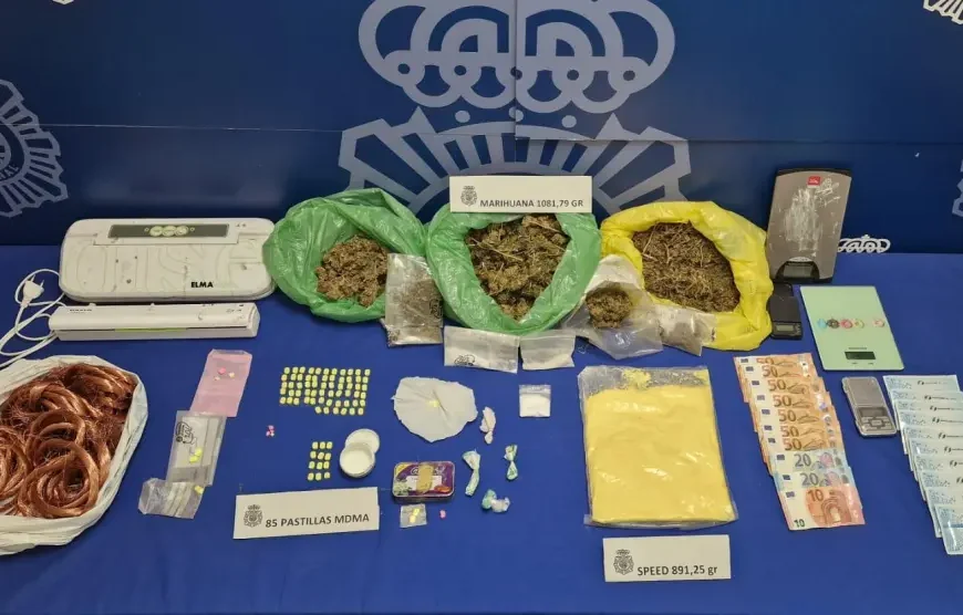La Policía requisa 850 gramos de ‘speed’ y un kilo de marihuana en un narcopiso de Huesca